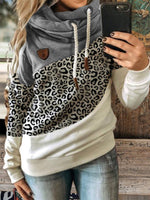 Load image into Gallery viewer, Army Green Casual Cotton-Blend Hoodie Color-Block Sweatshirt
