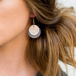 Load image into Gallery viewer, 3 Layered Leopard Leather Round Earrings

